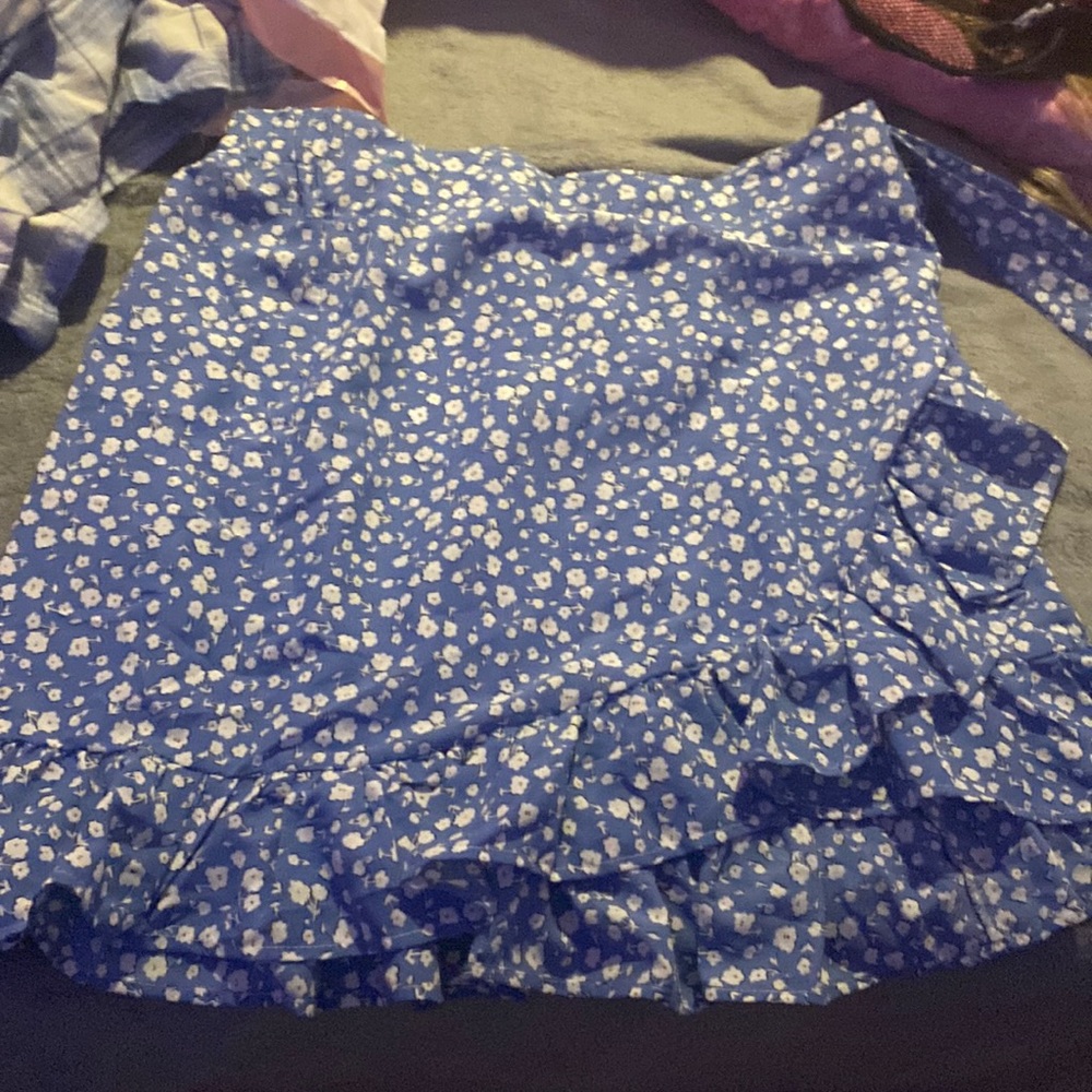 Blue and white